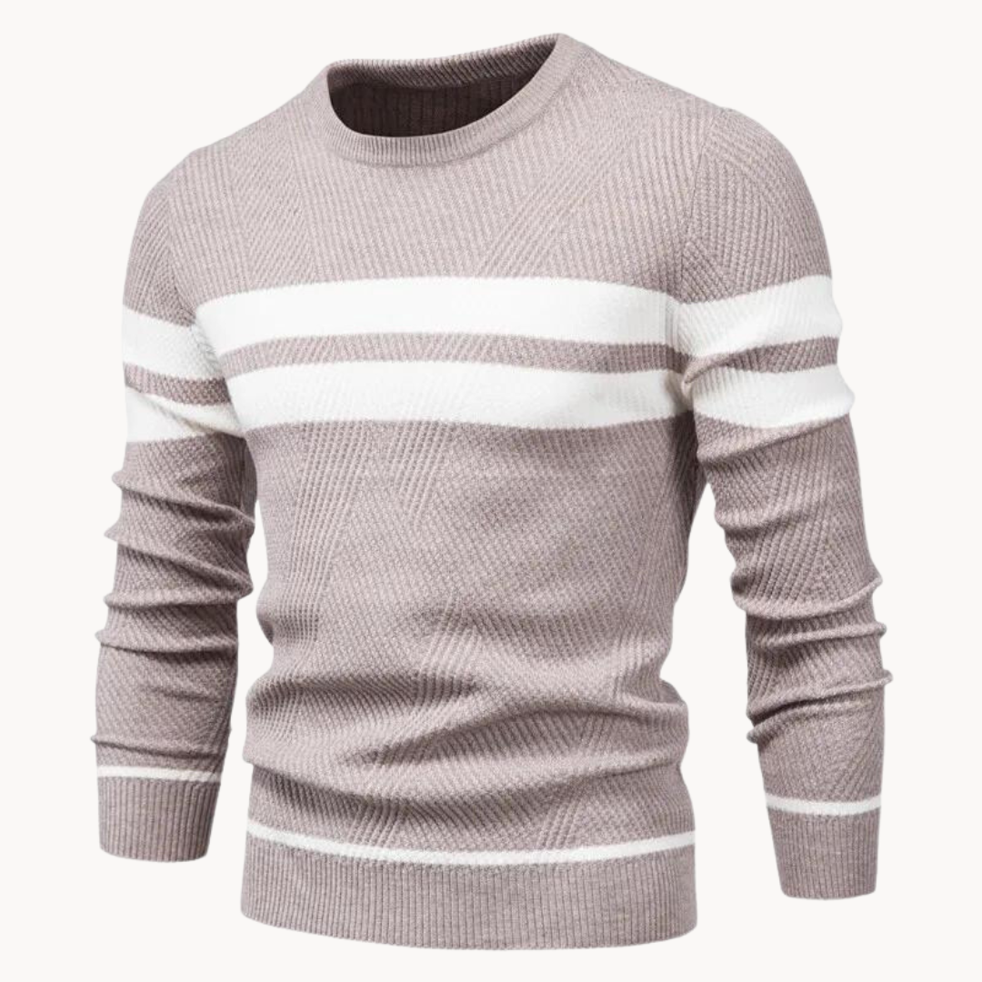 Zander Field Stripe Cotton Crewneck | Zenda