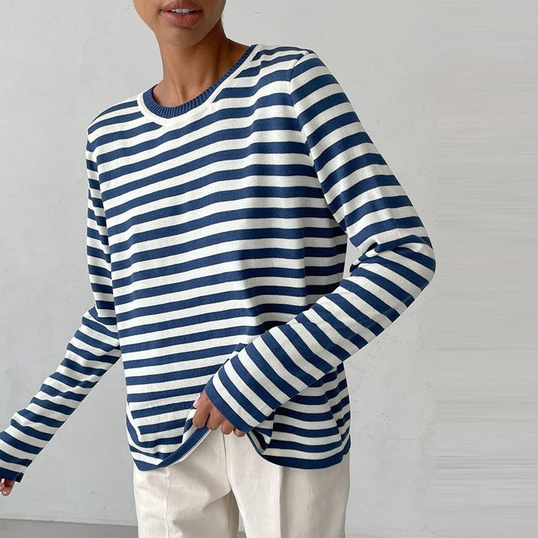 Striped Gestreepte Gebreide Damestrui | Zenda