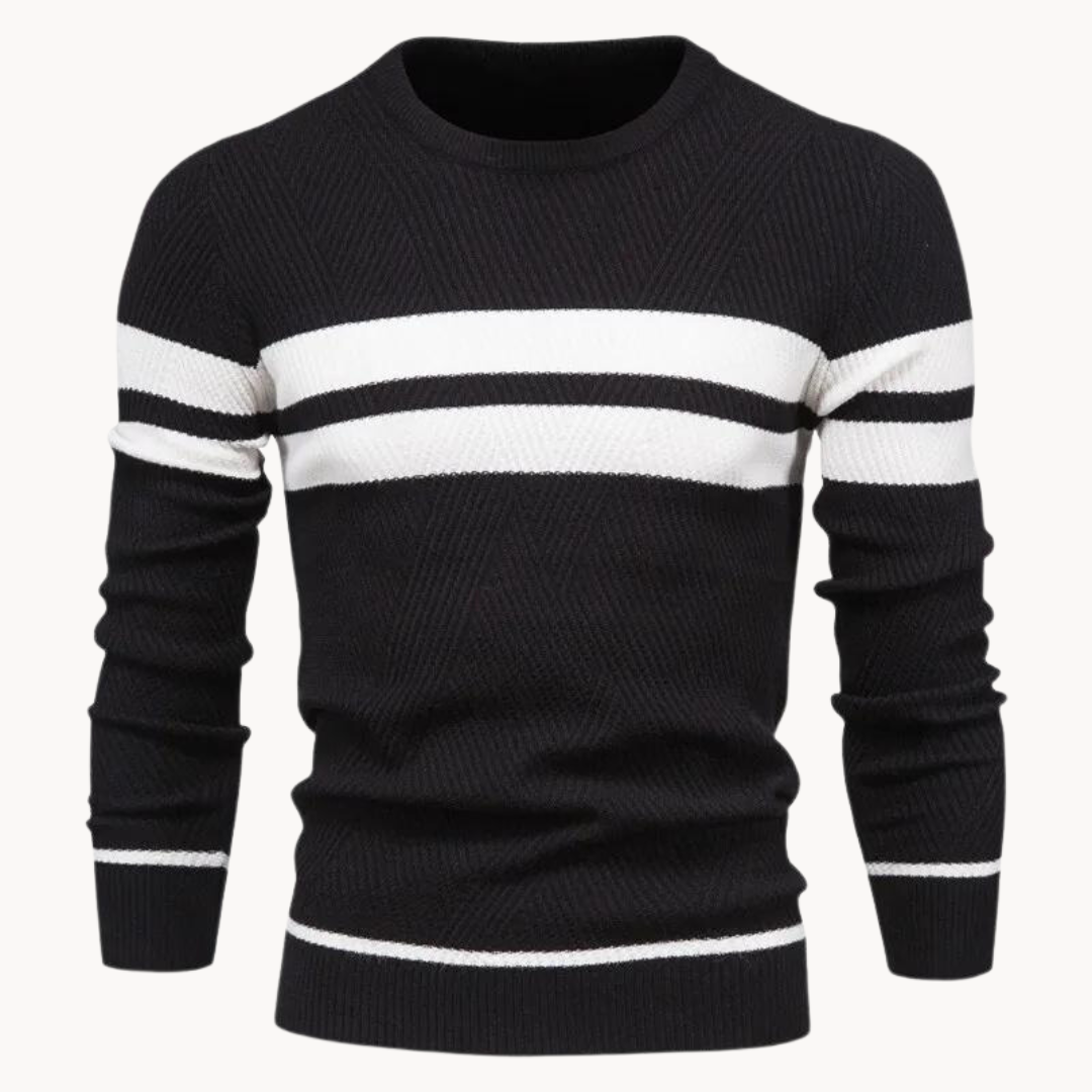 Zander Field Stripe Cotton Crewneck | Zenda