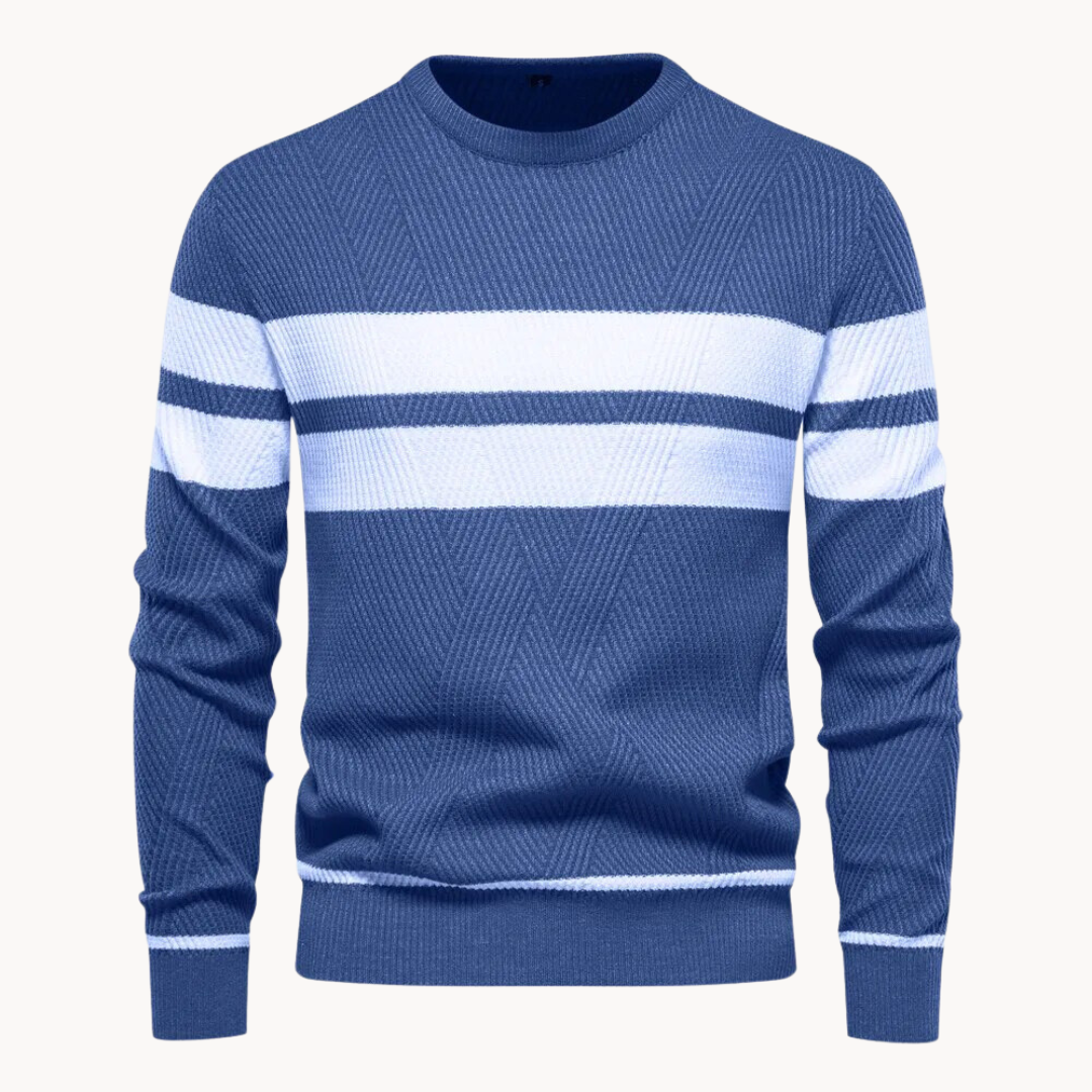 Zander Field Stripe Cotton Crewneck | Zenda