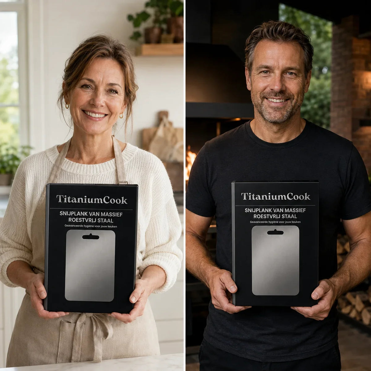 TitaniumCook™ | Antibacteriële Snijplank van Massief Roestvrij Staal