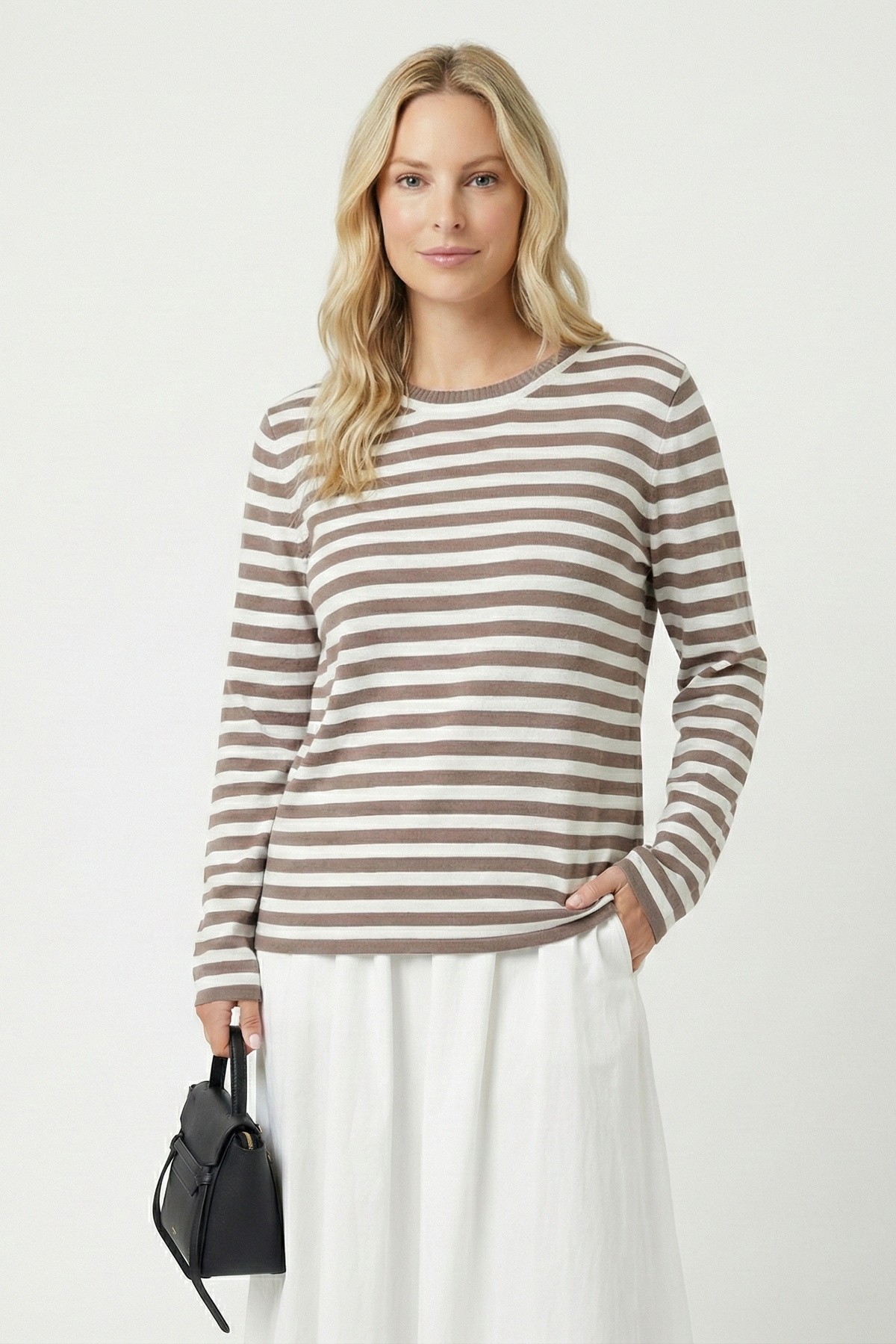 Striped Gestreepte Gebreide Damestrui | Zenda