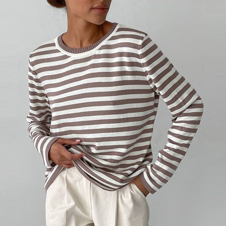 Striped Gestreepte Gebreide Damestrui | Zenda