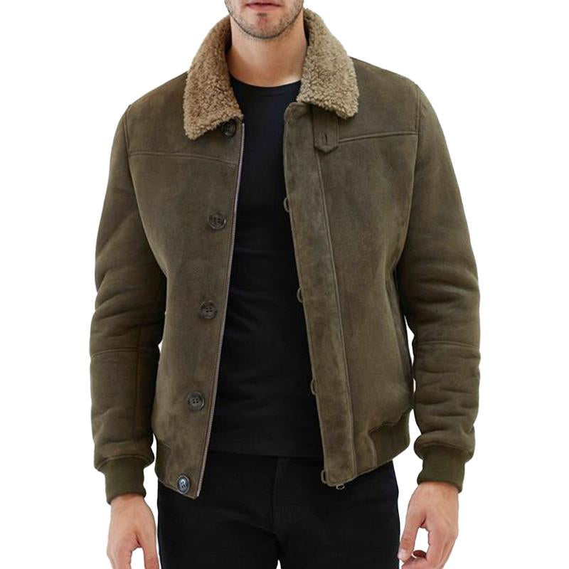 Men's Vintage Solid Color Suede Jacket | ZENDA