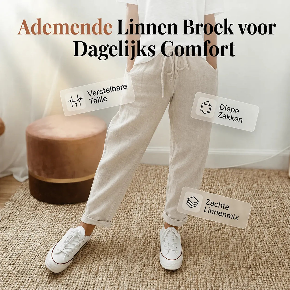 Zenda™ / Katoen-Linnen Damesbroek