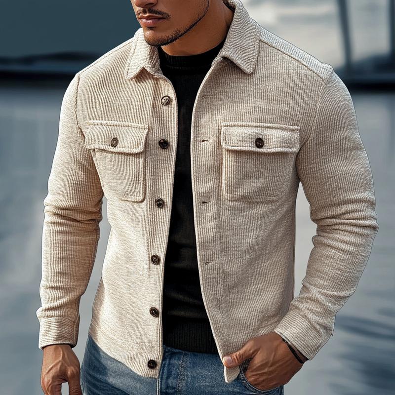 Men's Vintage Striped Lapel Jacket | ZENDA