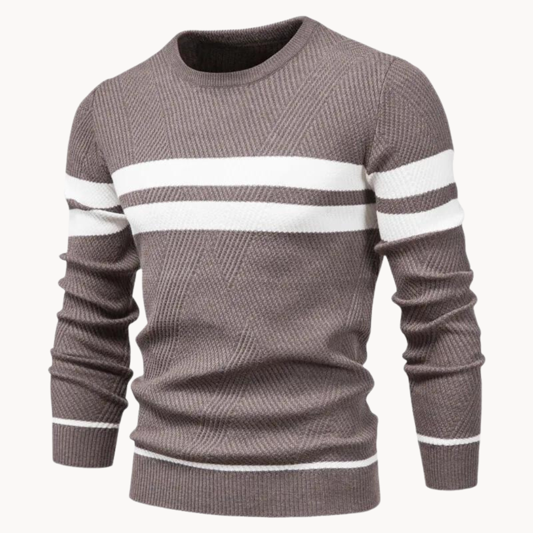 Zander Field Stripe Cotton Crewneck | Zenda