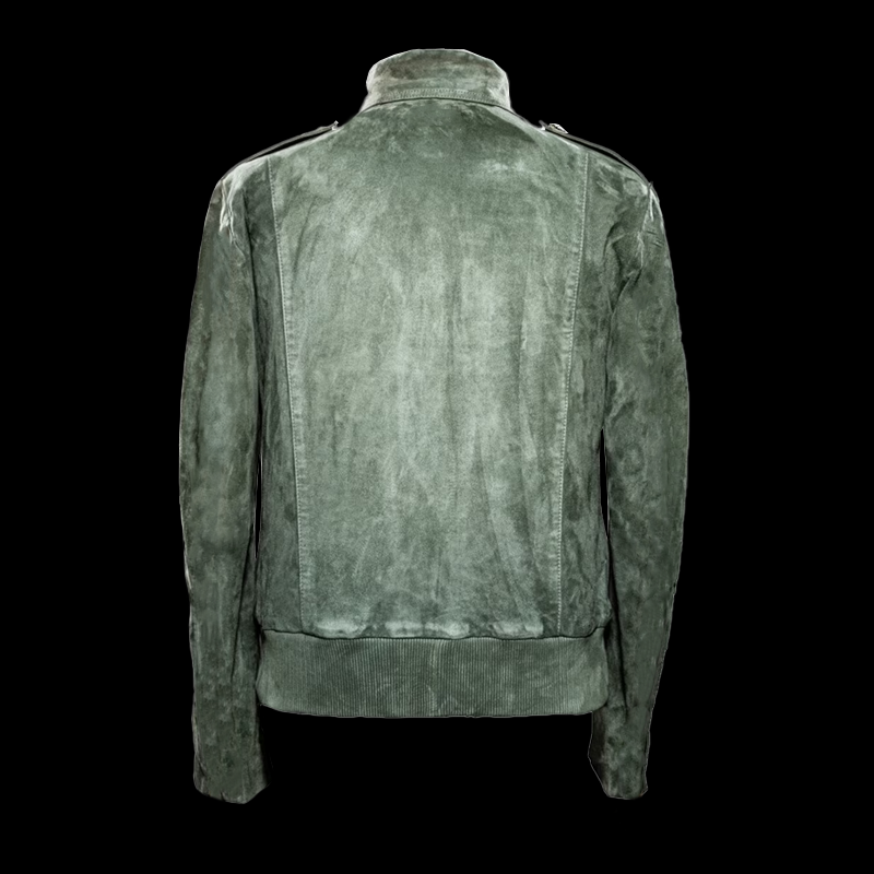 Men's Retro Lapel Zipper Breast Pocket Suede Jacket | ZENDA