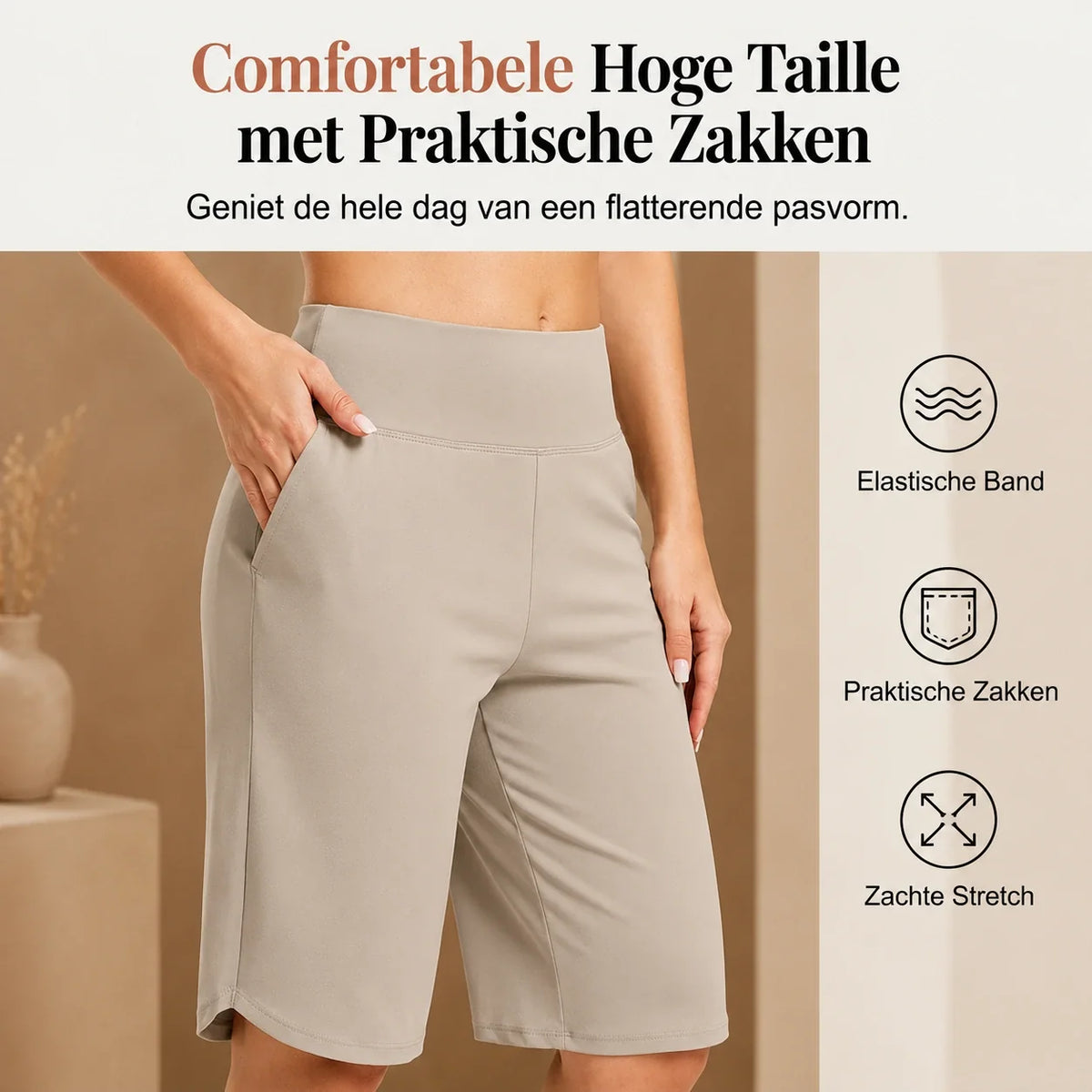 Zeniva™ - Elastische Yoga Bermudashorts voor Dames