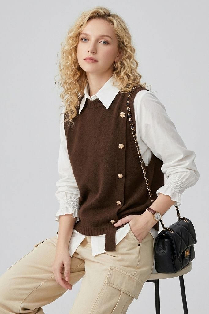 Solid Knitted Vest | Zenda