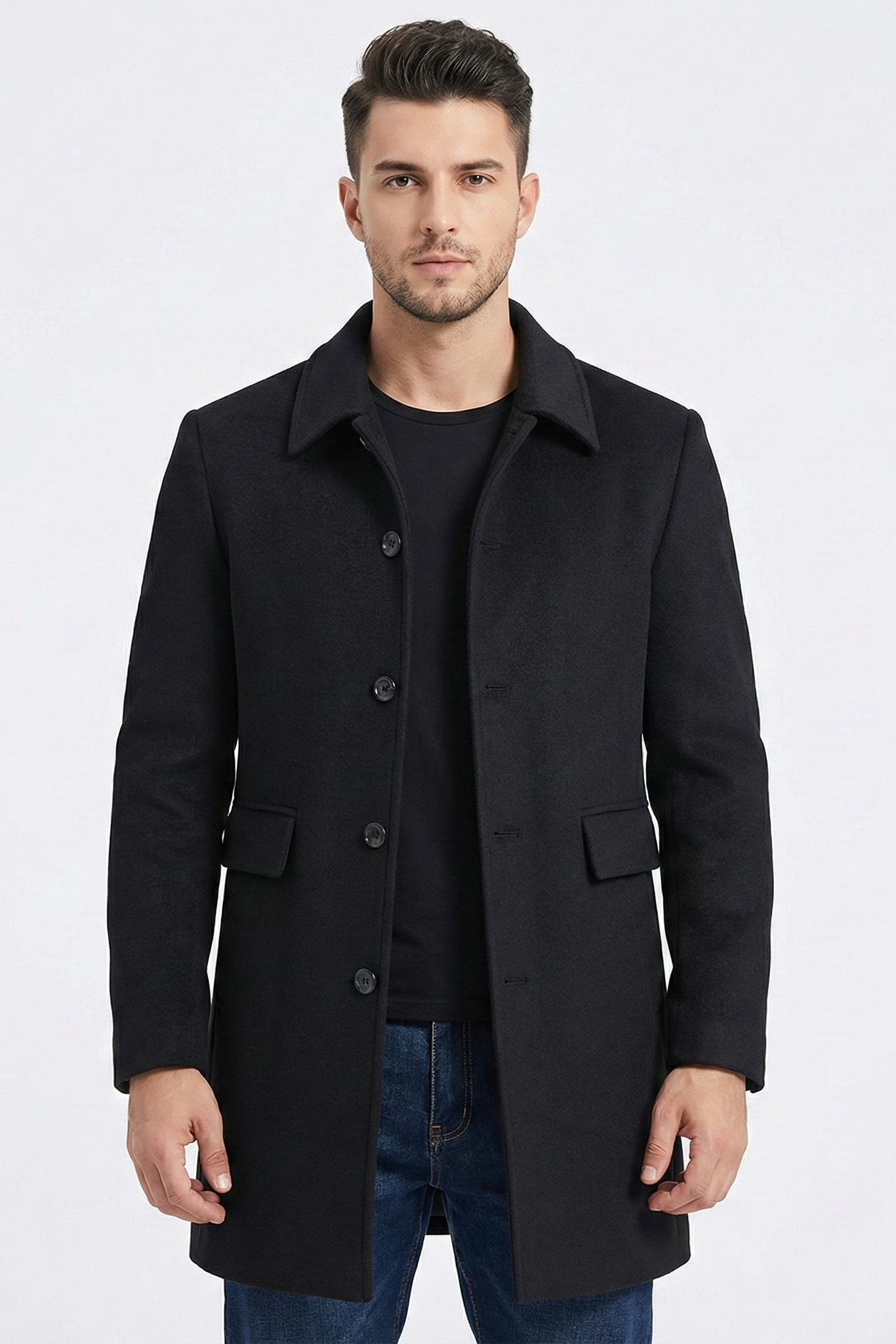 Men's Premium Woolen Long Jacket | ZENDA