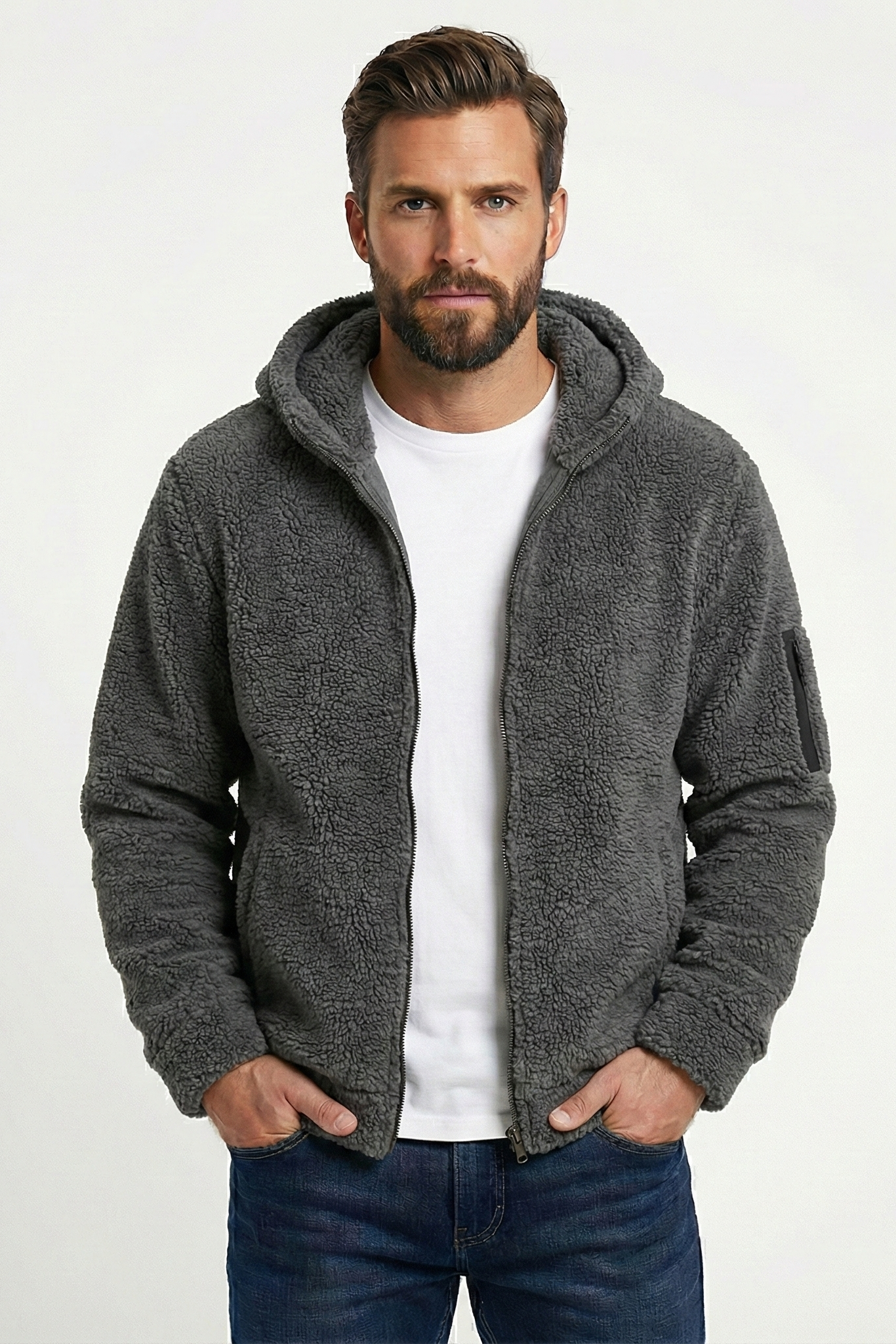 Paul Double Fleece Hooded Jacket | ZENDA