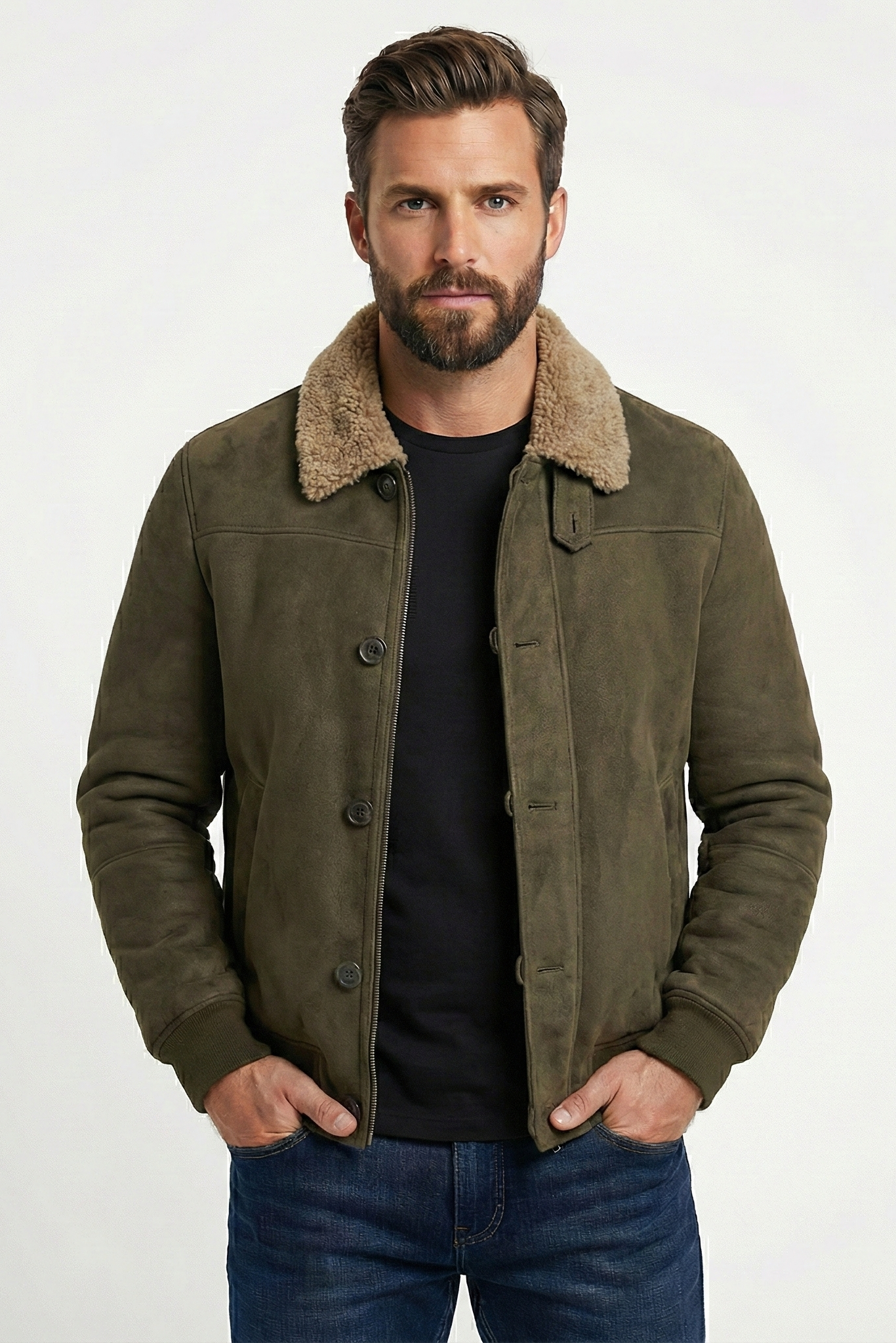Men's Vintage Solid Color Suede Jacket | ZENDA