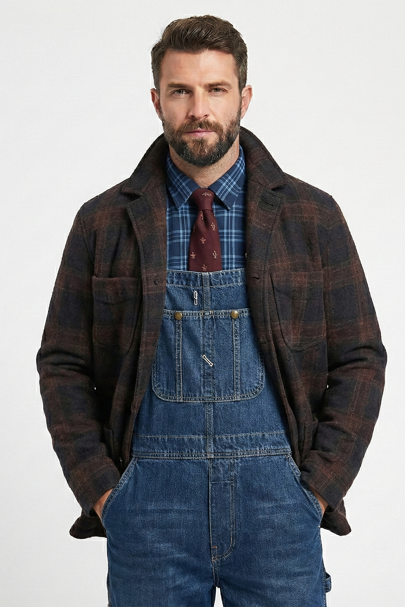 Men's Retro Checkered Lapel Loose Jacket | ZENDA