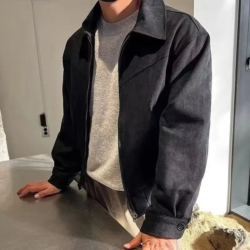 Men's zip-up suede jacket | ZENDA