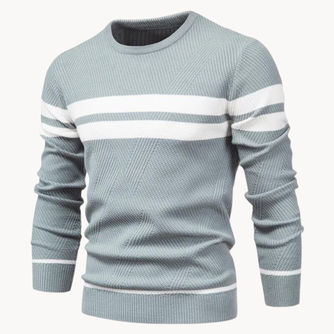 Zander Field Stripe Cotton Crewneck | Zenda