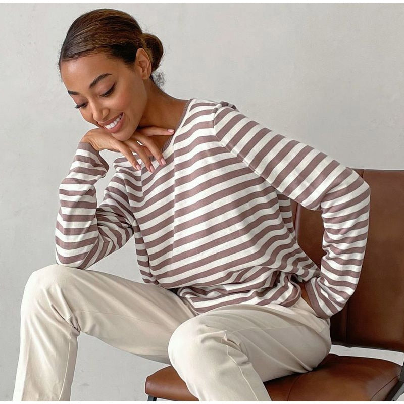 Striped Loose Sweater | Zenda